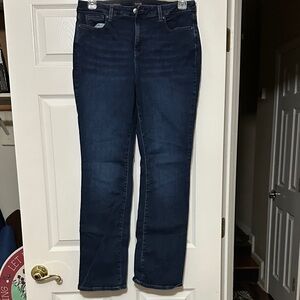 NYDJ Women's Deep Indigo Straight Leg Jeans With Stretch